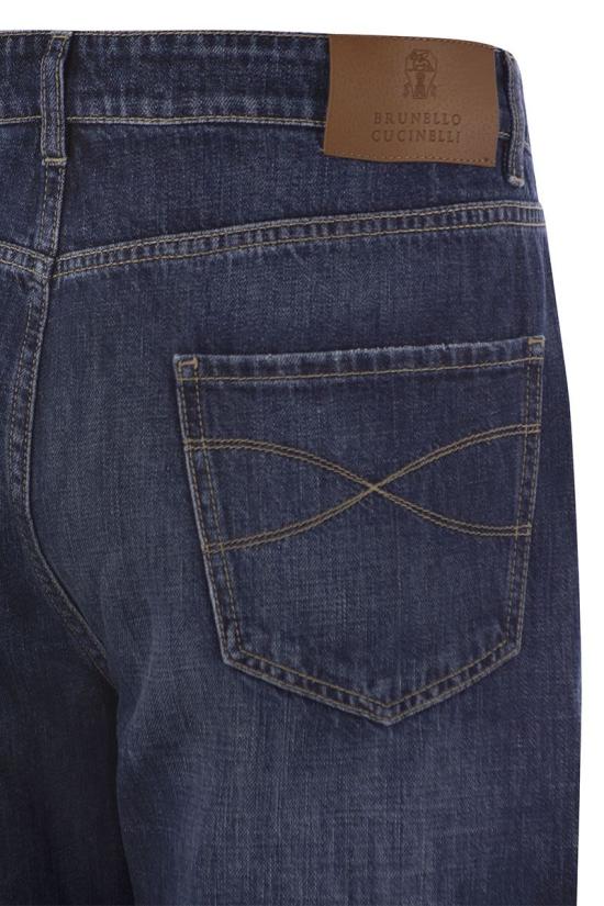  브루넬로 쿠치넬리 스트레이트 팬츠 M0Z37X1290 C1468 BLUE - BRUNELLO CUCINELLI