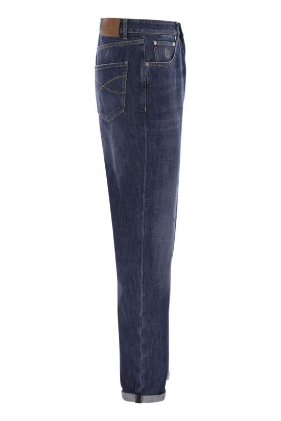  브루넬로 쿠치넬리 스트레이트 팬츠 M0Z37X1290 C1468 BLUE - BRUNELLO CUCINELLI