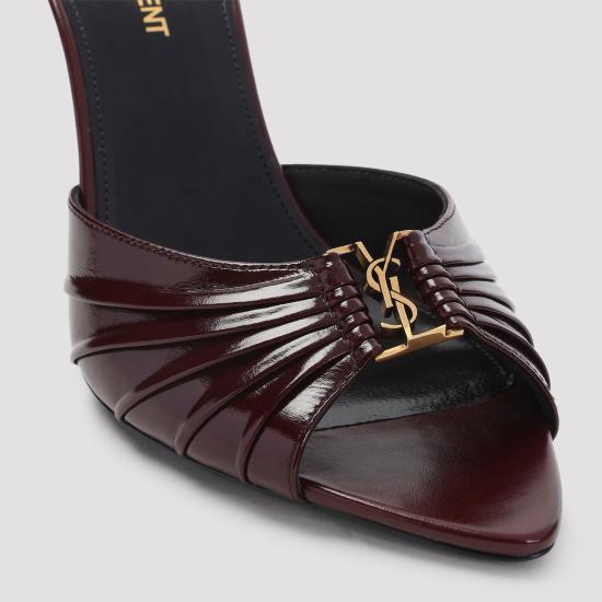  생로랑 바빌론 개더드 뮬 799606 AAEHF6629 BORDEAUX - SAINT LAURENT