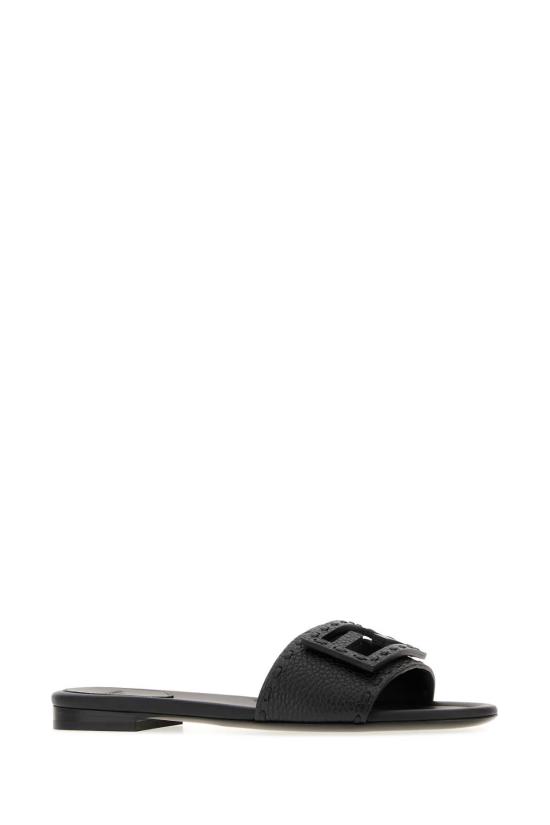  펜디 바게트 시에나 레더 슬라이드 8R8136 AQY2F0QA1 BLACK - FENDI