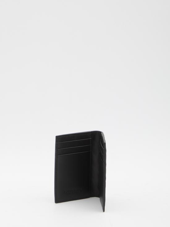  보테가베네타 인트레치아토 플랩 카드 케이스 749417 VCPQ48803 BLACK - BOTTEGA VENETA