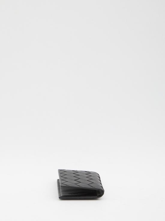  보테가베네타 인트레치아토 플랩 카드 케이스 749417 VCPQ48803 BLACK - BOTTEGA VENETA