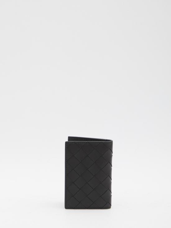  보테가베네타 인트레치아토 플랩 카드 케이스 749417 VCPQ48803 BLACK - BOTTEGA VENETA