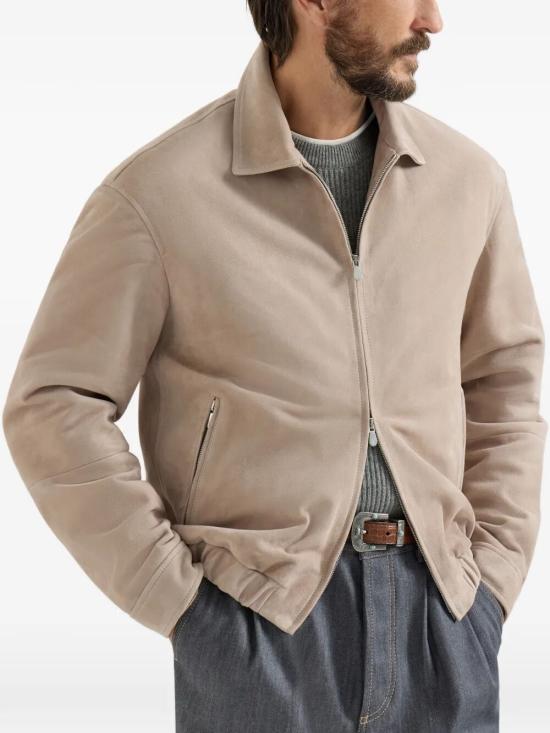  브루넬로 쿠치넬리 컨트리 스웨이드 블루종 MPCAO2071 CZT85 BEIGE - BRUNELLO CUCINELLI