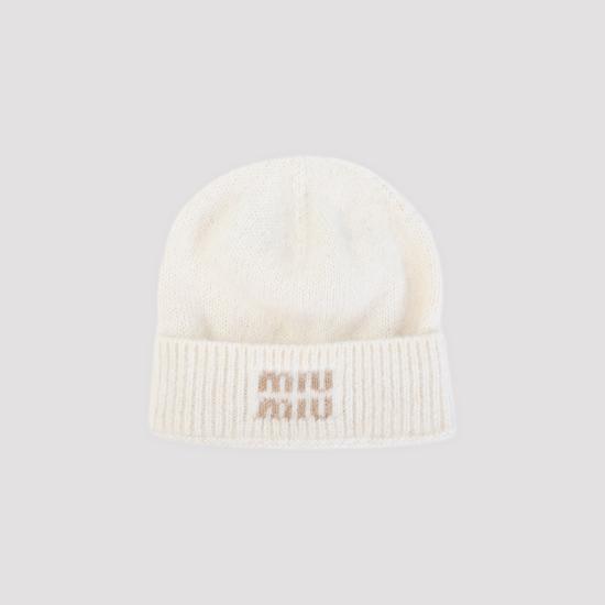 26FW 미우미우 모헤어 비니 5HC3782CQD F0009 WHITE - MIU MIU