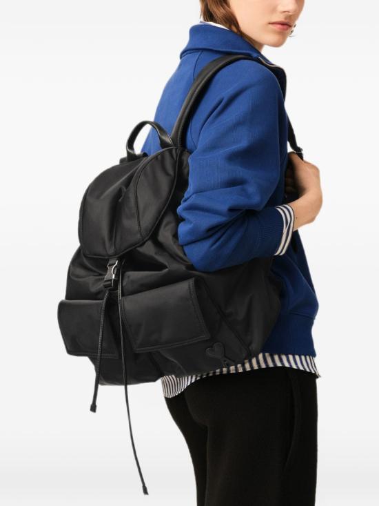 26FW 아미 나일론 마르셀 플랩 백팩 ULL757AW0001001 BLACK - AMI