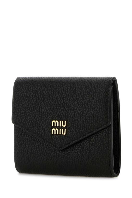 26FW 미우미우 비텔로 다이노 로고 지갑 비텔로 다이노 로고 지갑 5MH040ADT7 F0002 BLACK - MIU MIU