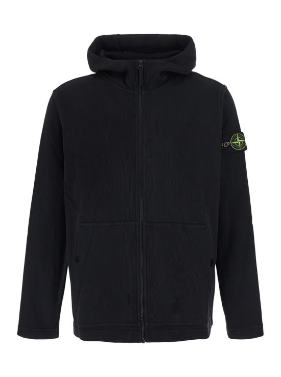 26FW 스톤 아일랜드 오가닉 코튼 인터록 집업 후드 L2S156100020S0472V0029 Black