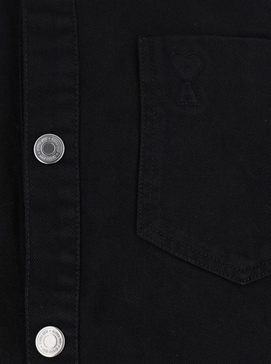 26FW 아미 아미 드 꾀흐 데님 오버셔츠 UJK918DE0131001 Black - AMI