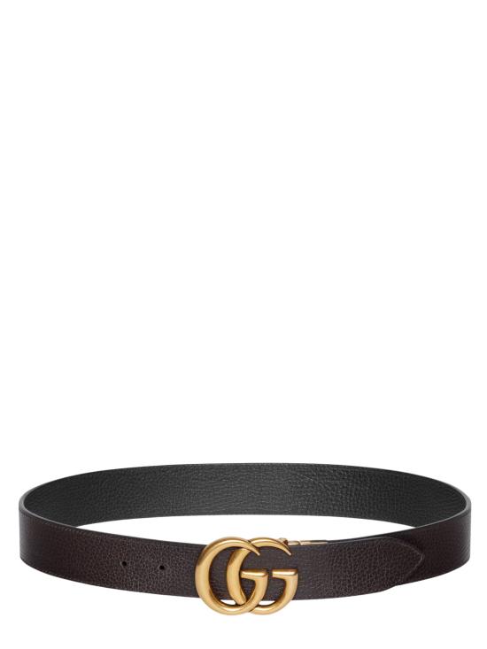 26FW 구찌 더블 G 버클 리버시블 레더 벨트 627055 CAO2T1062 BLACK - GUCCI