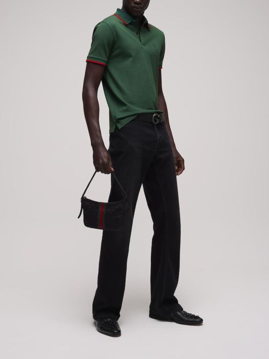 26FW 구찌 자수 코튼 피케 폴로 셔츠 872471 XJHX63115 GREEN - GUCCI