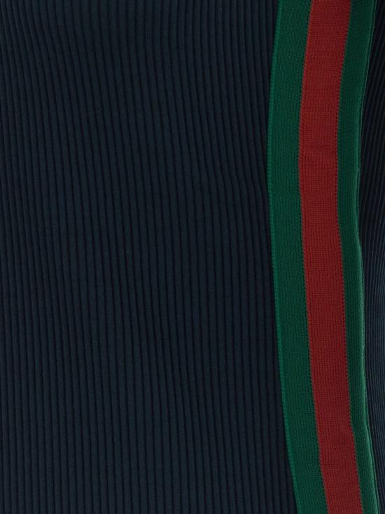 26FW 구찌 웹 디테일 립 코튼 저지 드레스 872682 XJHYN4294 NAVY - GUCCI