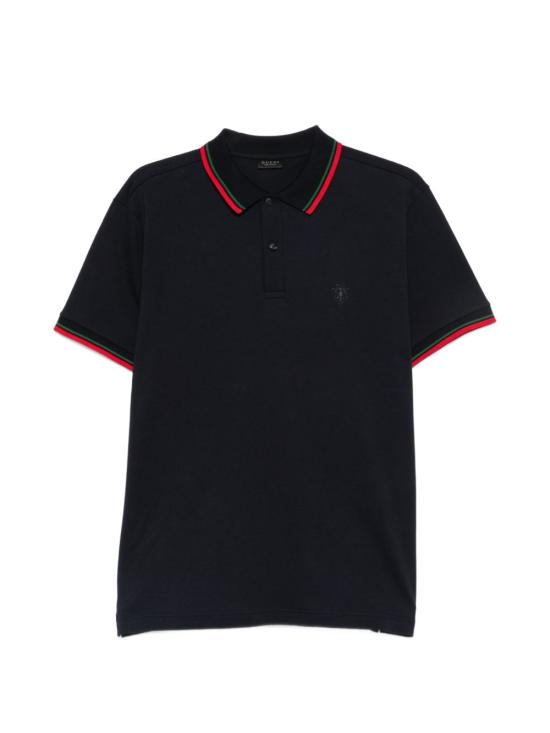 26FW 구찌 자수 코튼 피케 폴로 셔츠 872471 XJHX64816 NAVY