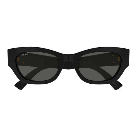  구찌 안경 GG1954 SA001 스퀘어 풀림 선글라스, 유광 블랙 프레임 및 그레이 렌즈 - GUCCI