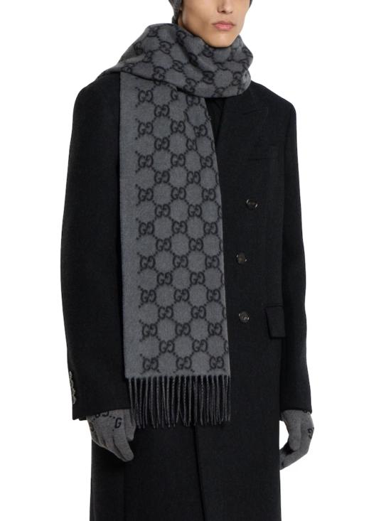 26FW 구찌 GG 캐시미어 스카프 812317 4GABX1260 GREY - GUCCI