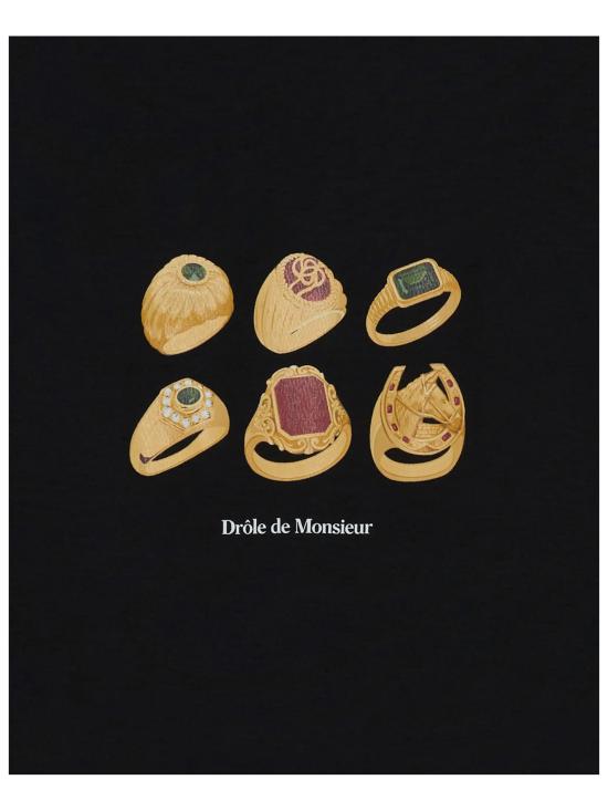 26FW 드롤드무슈 반팔 티셔츠 MTS341CO002 BL NERO - DROLE DE MONSIEUR