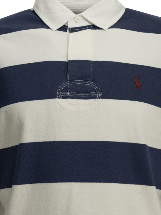 26FW 폴로 랄프로렌 폴로 티셔츠 로고가 있는 버튼다운 폴로 셔츠 (파란색) - POLO RALPH LAUREN