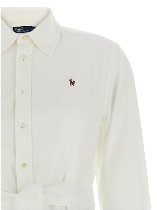 26FW 폴로 랄프로렌 원피스 로고 자수 셔츠 드레스 화이트 - POLO RALPH LAUREN