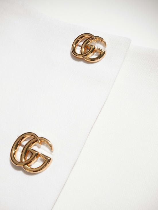 26FW 구찌 크레이프 울 더블 G 버튼 스커트 864526 ZACKN9050 WHITE - GUCCI