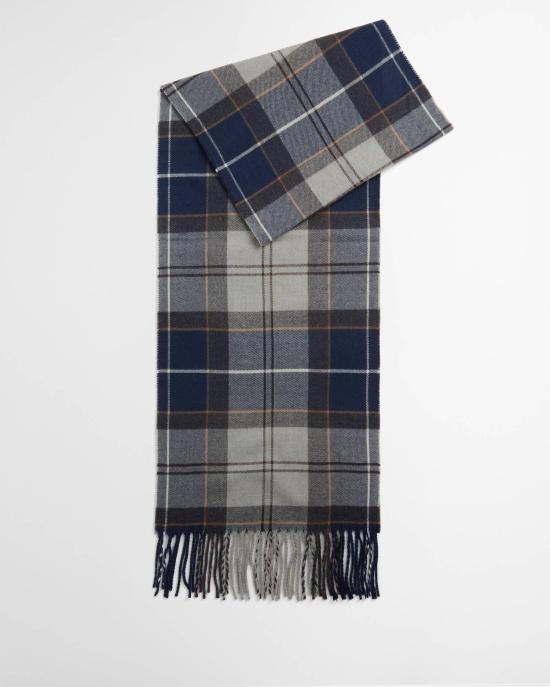 26FW 바버 Galingale 갈링게일 타탄 체크 머플러 USC0300 USC TN38 GREY MIDNIGHT TARTAN