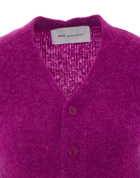 26FW 아미 알렉산드르 마티우시 가디건 FKC398 KN0021618 PURPLE - AMI ALEXANDRE MATIUSSI