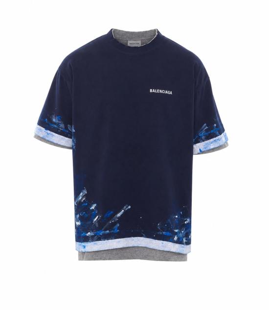 26FW 발렌시아가 반팔 티셔츠 A009CW TUVJ78065 BLUE