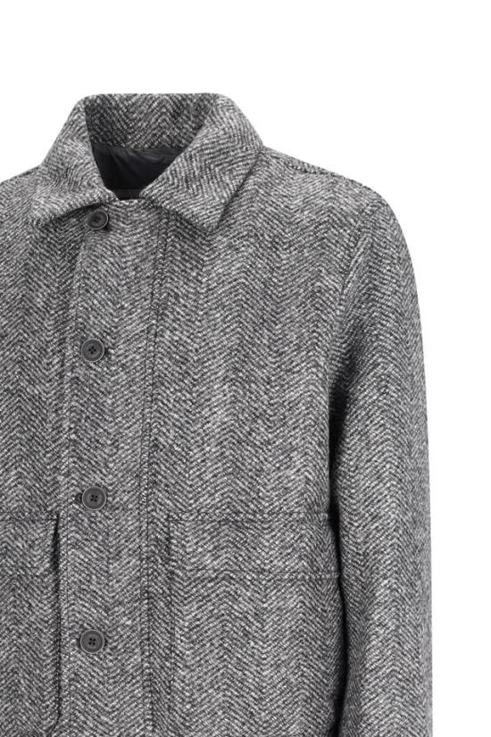 26FW 에르노 헤링본 울 더블 패브릭 보머 재킷 GI000697U33555 - HERNO