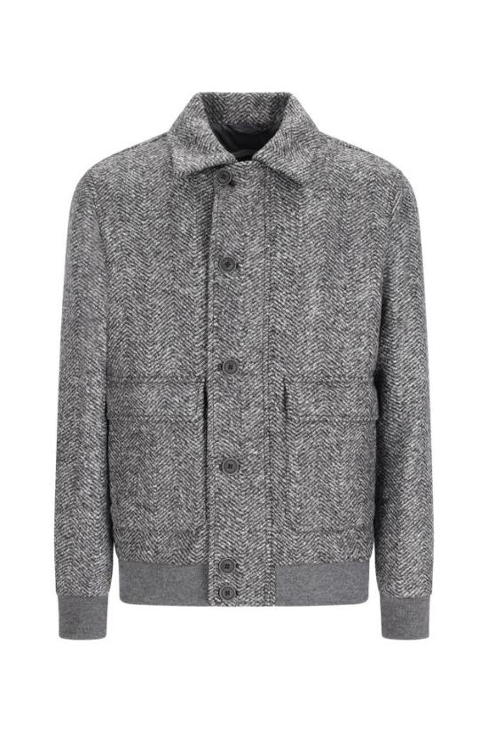 26FW 에르노 헤링본 울 더블 패브릭 보머 재킷 GI000697U33555