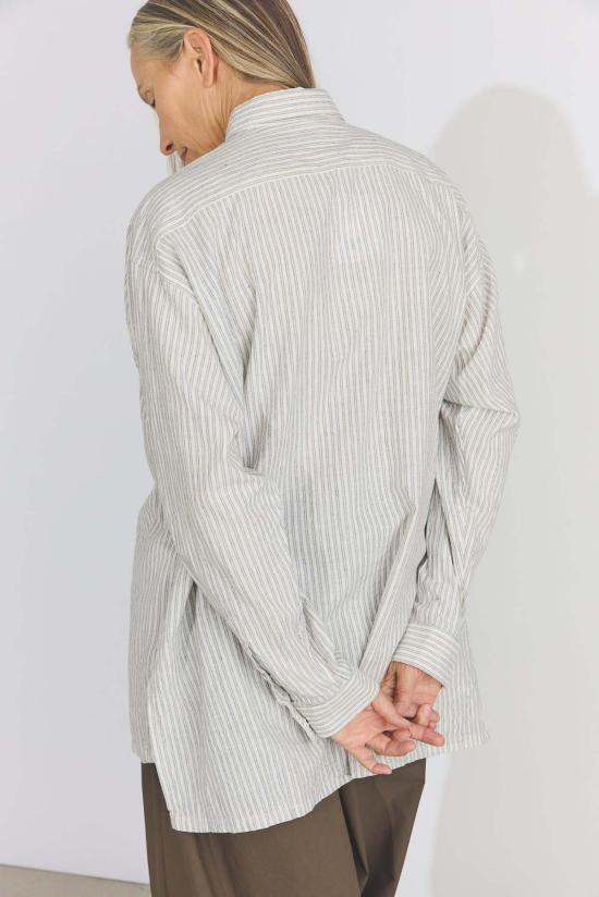  Guptiha 탑 굽티하 벵갈 스트라이프 루즈핏 셔츠 오프 화이트 - OTHER BRANDS