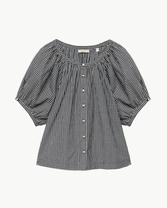  도엔 블라우스 Dôen June 탑 느와르 La Maddalena Gingham