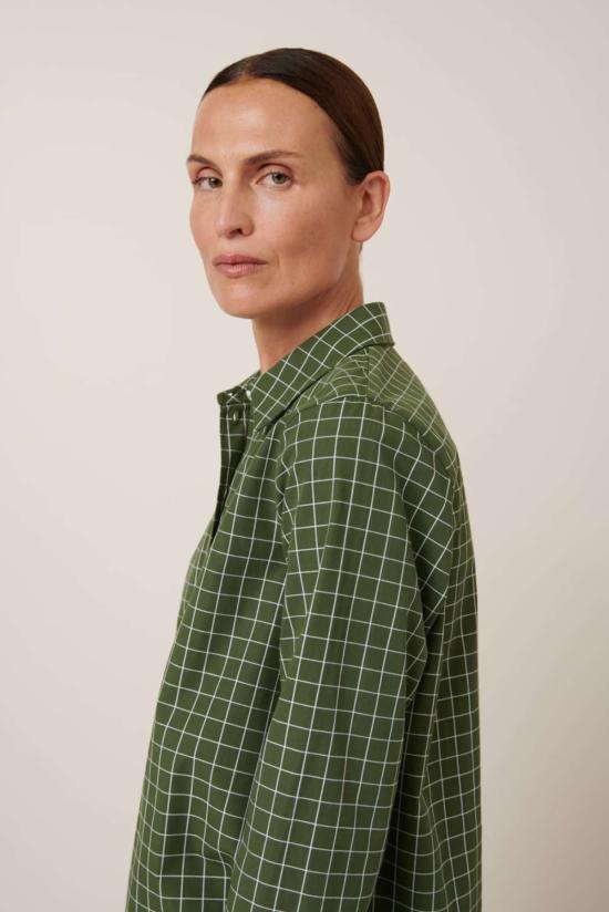  코우토우 탑 데일리 셔츠 포레스트 그리드 - KOWTOW