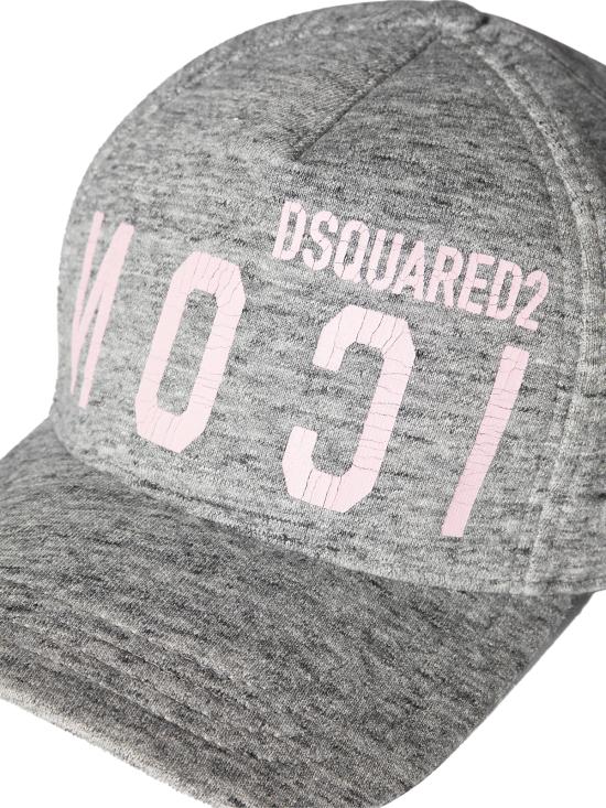  디스퀘어드2 모자 Dsquared2 아이콘 크랙 로고 베이스볼 캡 그레이 - DSQUARED2