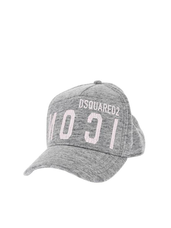  디스퀘어드2 모자 Dsquared2 아이콘 크랙 로고 베이스볼 캡 그레이 - DSQUARED2