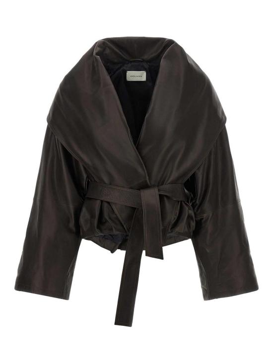 26FW 마그다뷰트림 가죽 자켓 240926BROWN