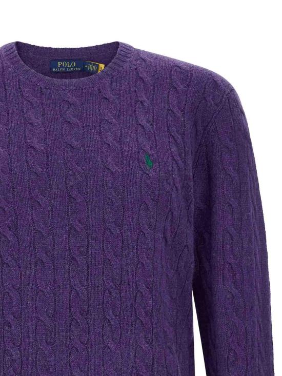 26FW 폴로 랄프로렌 케이블 니트 스웨터 710876762505 PURPLE - POLO RALPH LAUREN