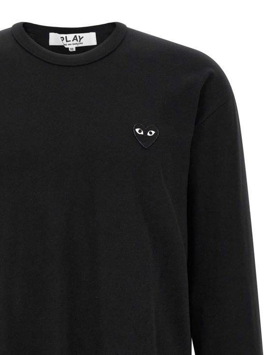 26FW 꼼데가르송 블랙하트 와펜 긴팔 티셔츠 AXT1200511 BLACK - COMME DES GARCONS