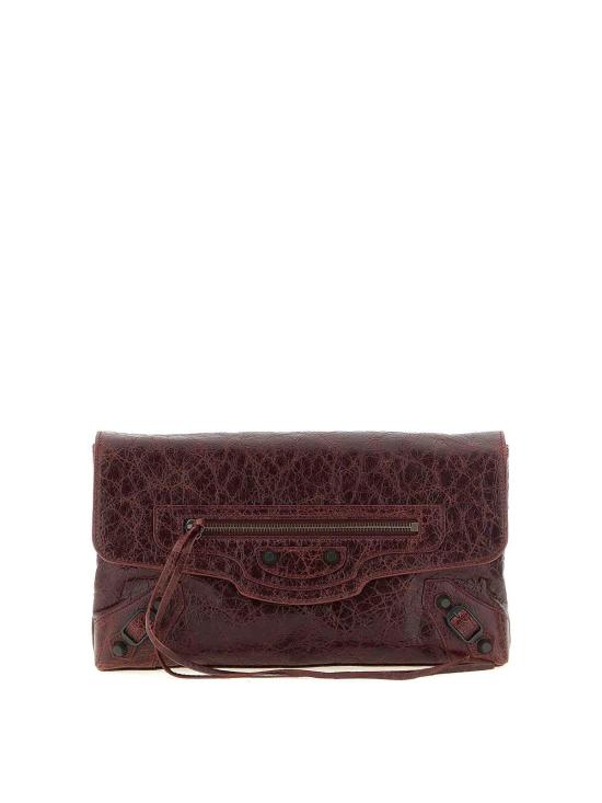 26FW 발렌시아가 르 시티 클러치 8733862ABEK6154 DARK RED