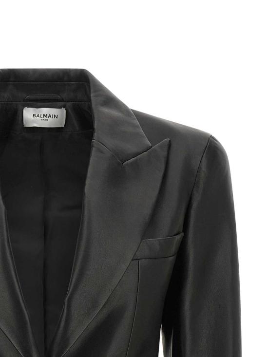 26FW 발망 가죽 자켓 JA00000000570PA BLACK - BALMAIN
