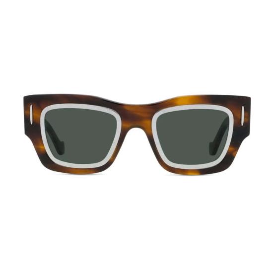  로에베 안경 LW40168 I52 N 스퀘어 풀림 선글라스 브라운 - LOEWE