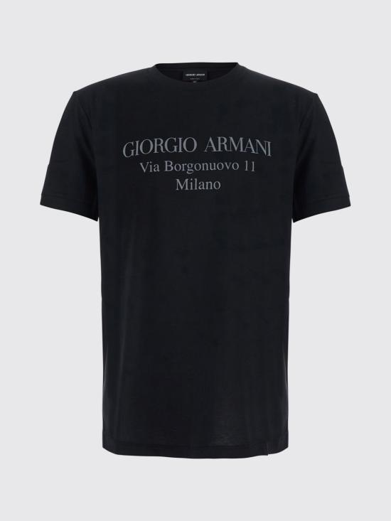 26FW 조르지오 아르마니 반팔 티셔츠 GM004804TE22007 UC001 Black - GIORGIO ARMANI