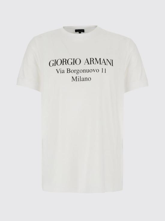 26FW 조르지오 아르마니 반팔 티셔츠 GM004804TE22007 U0002 White - GIORGIO ARMANI