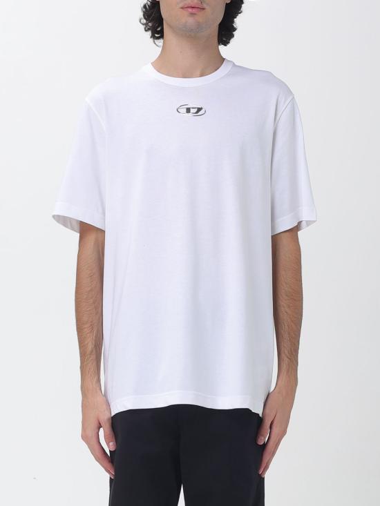26FW 디젤 T-어드저스트-Od 메탈릭 오발 D 티셔츠 A178800CLBR 100 White