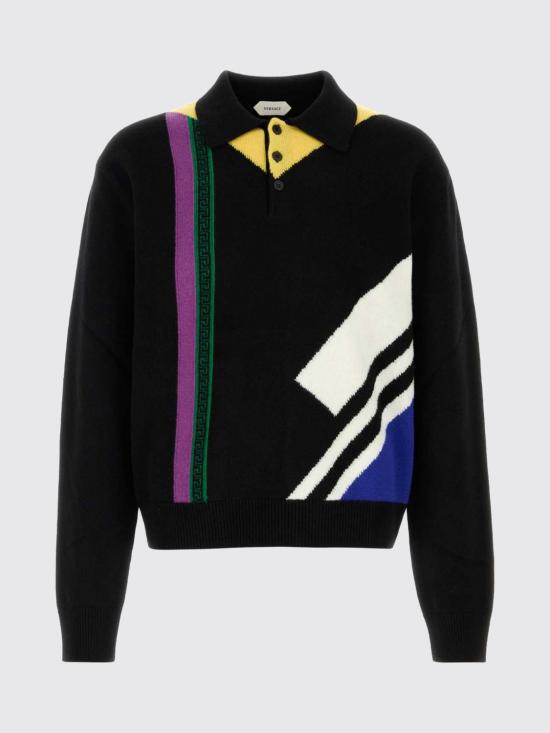 26FW 베르사체 폴로 티셔츠 10268241A19202 1B000 Black - VERSACE