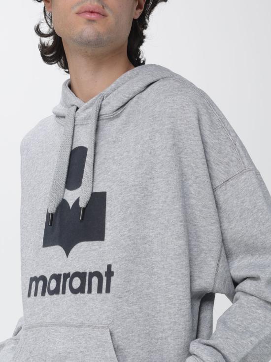 26FW 이자벨마랑 마일리 로고 후드 티셔츠 SW0027HAB1M18H GYAN Grey - ISABEL MARANT