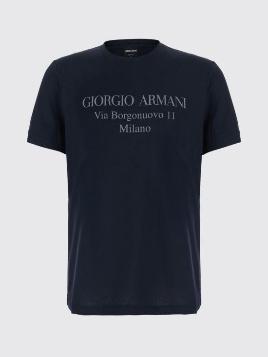 26FW 조르지오 아르마니 반팔 티셔츠 GM004804TE22007 U8139 Blue - GIORGIO ARMANI