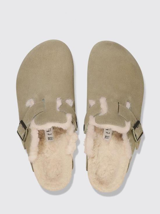 26FW 버켄스탁 보스턴 시어링 스웨이드 레더 뮬 1028299 Natural - BIRKENSTOCK