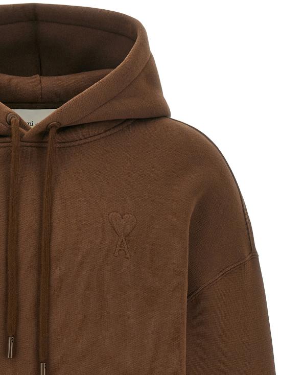  아미 후드 티셔츠 LDUSW7567492221 BROWN - AMI