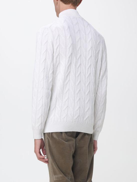 26FW 루치아노 바르베라 집업 니트 199A4753046 102 White - LUCIANO BARBERA