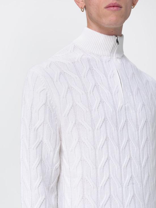 26FW 루치아노 바르베라 집업 니트 199A4753046 102 White - LUCIANO BARBERA