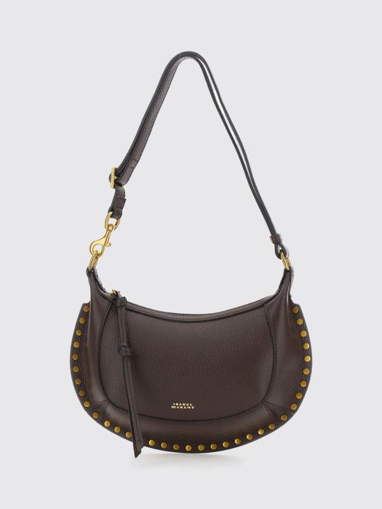 26FW 이자벨마랑 오스칸 문 풀 그레인 레더 스터드 바게트 숄더백 PP0003FAD1C04M 50CF Brown